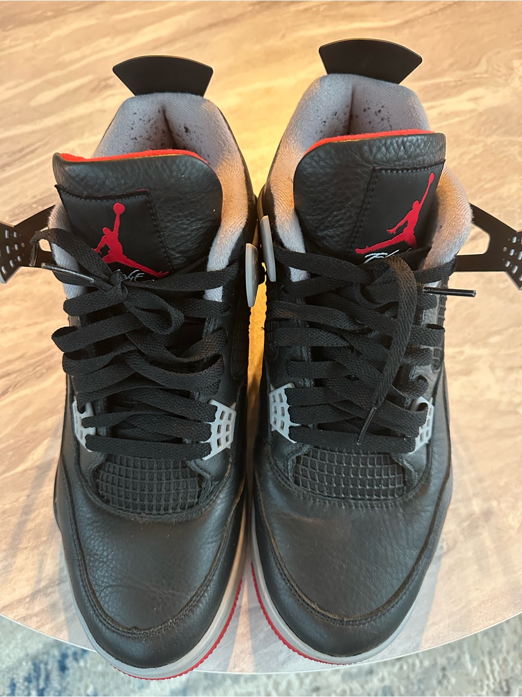 Nike Air Jordan 4 Retro Menâs Sneakers - Black/Red Size 11 100% Auth Great Condi